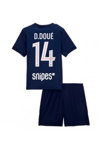 Paris Saint-Germain Desire Doue #14 Babytruitje Thuis tenue Kind 2025-26 Korte Mouw (+ Korte broeken)